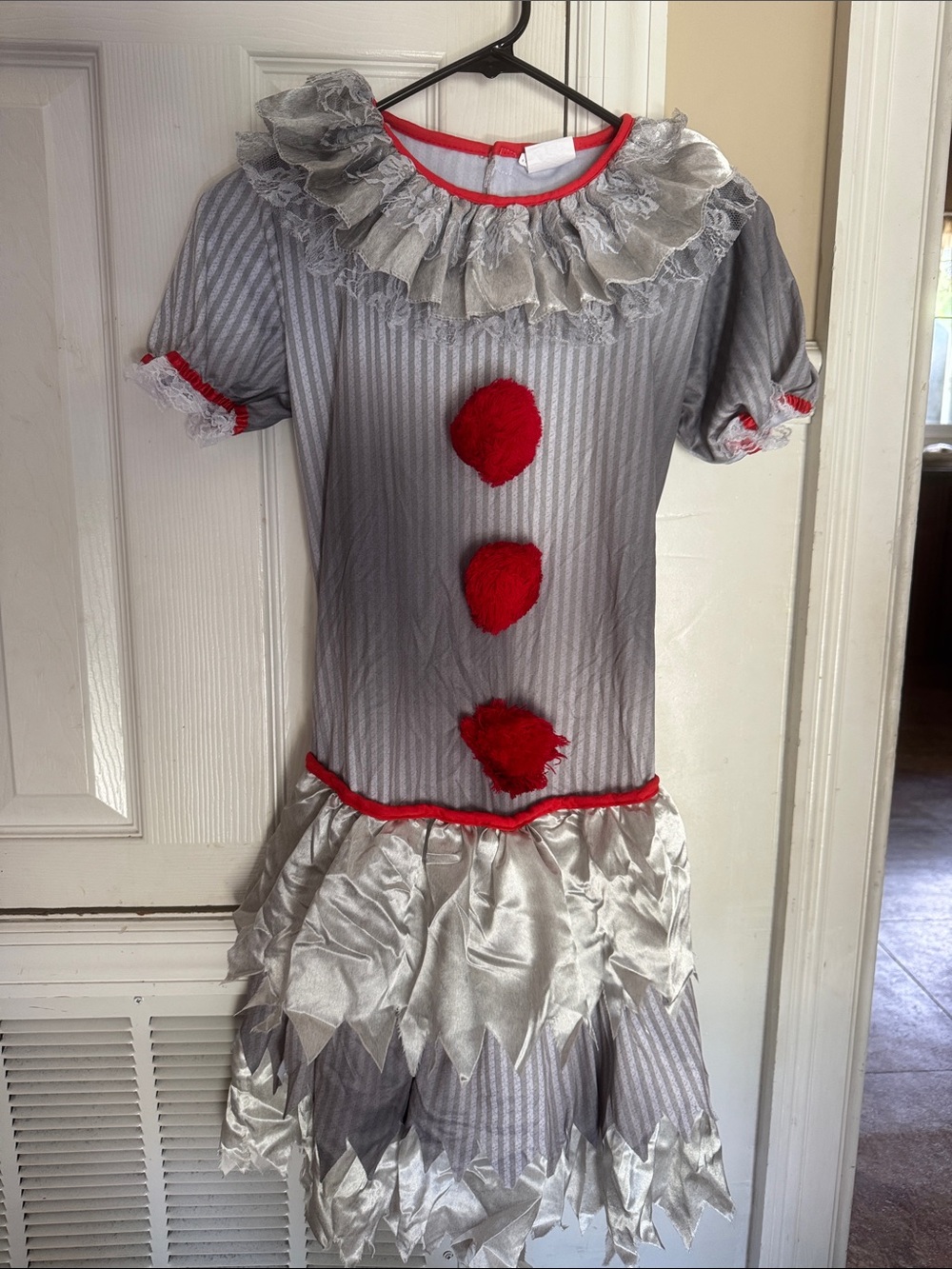 Gray and Red Adult Small Clown Costume Dress